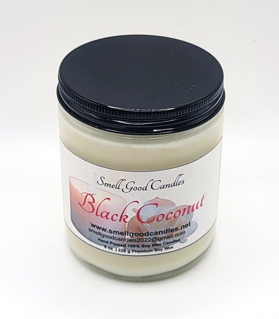 Black Coconut 8oz Jar Scented Soy Wax Candle