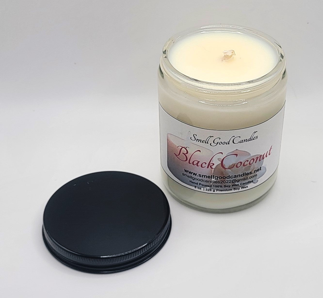 Black Coconut 8oz Jar Scented Soy Wax Candle