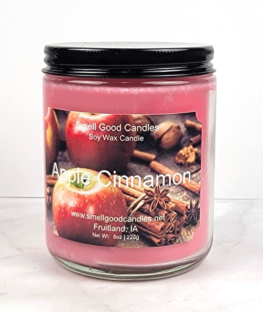 Apple Cinnamon 8oz Jar Scented Soy Wax Candle