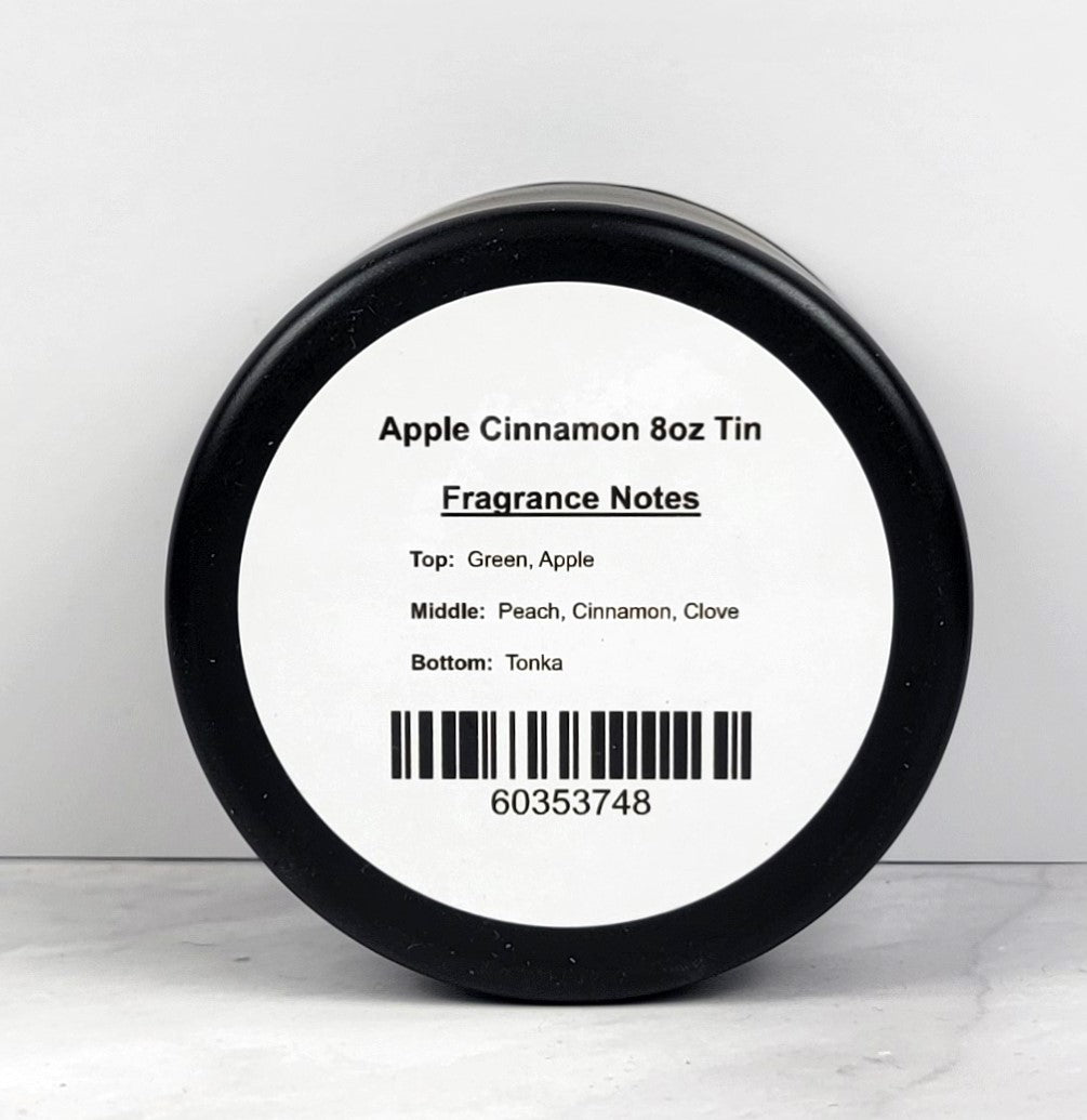 Apple Cinnamon 8oz Tin Scented Soy Wax Candle