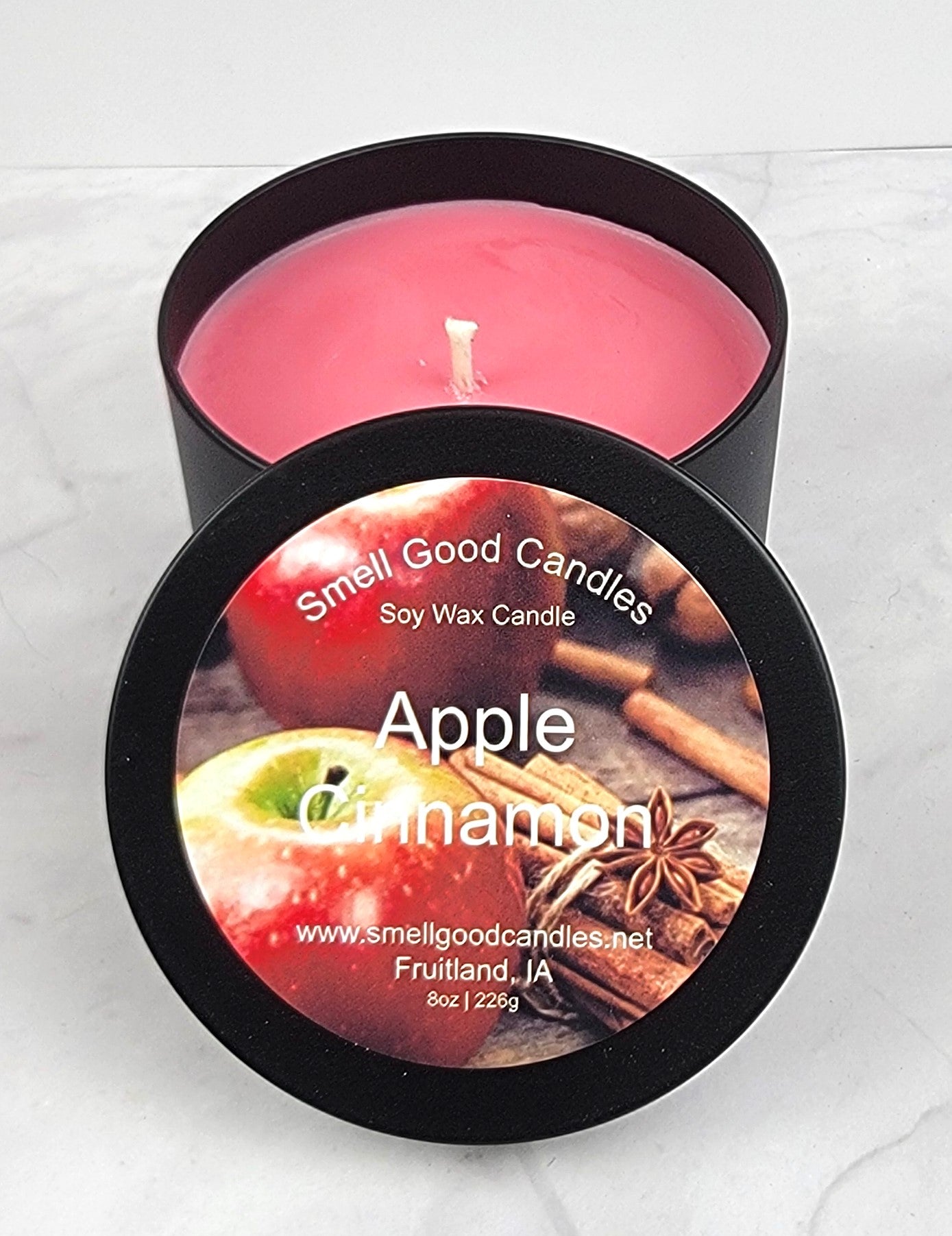 Apple Cinnamon 8oz Tin Scented Soy Wax Candle