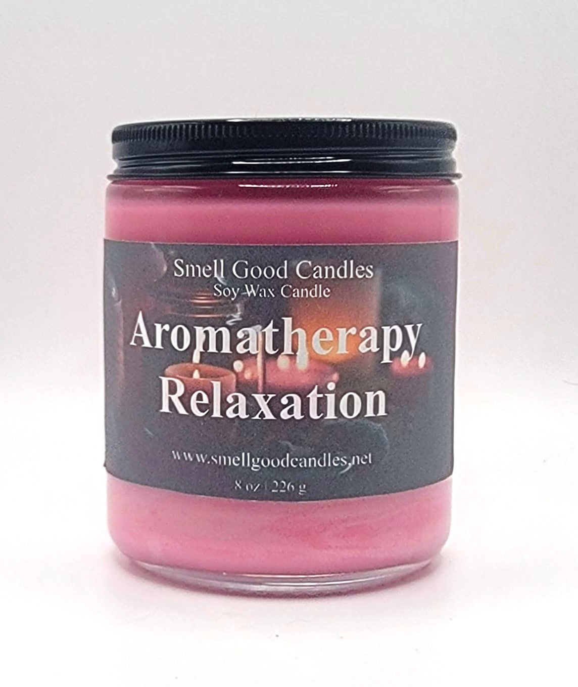 Aromatherapy Relaxation 8oz Jar Scented Soy Wax Candle - Front