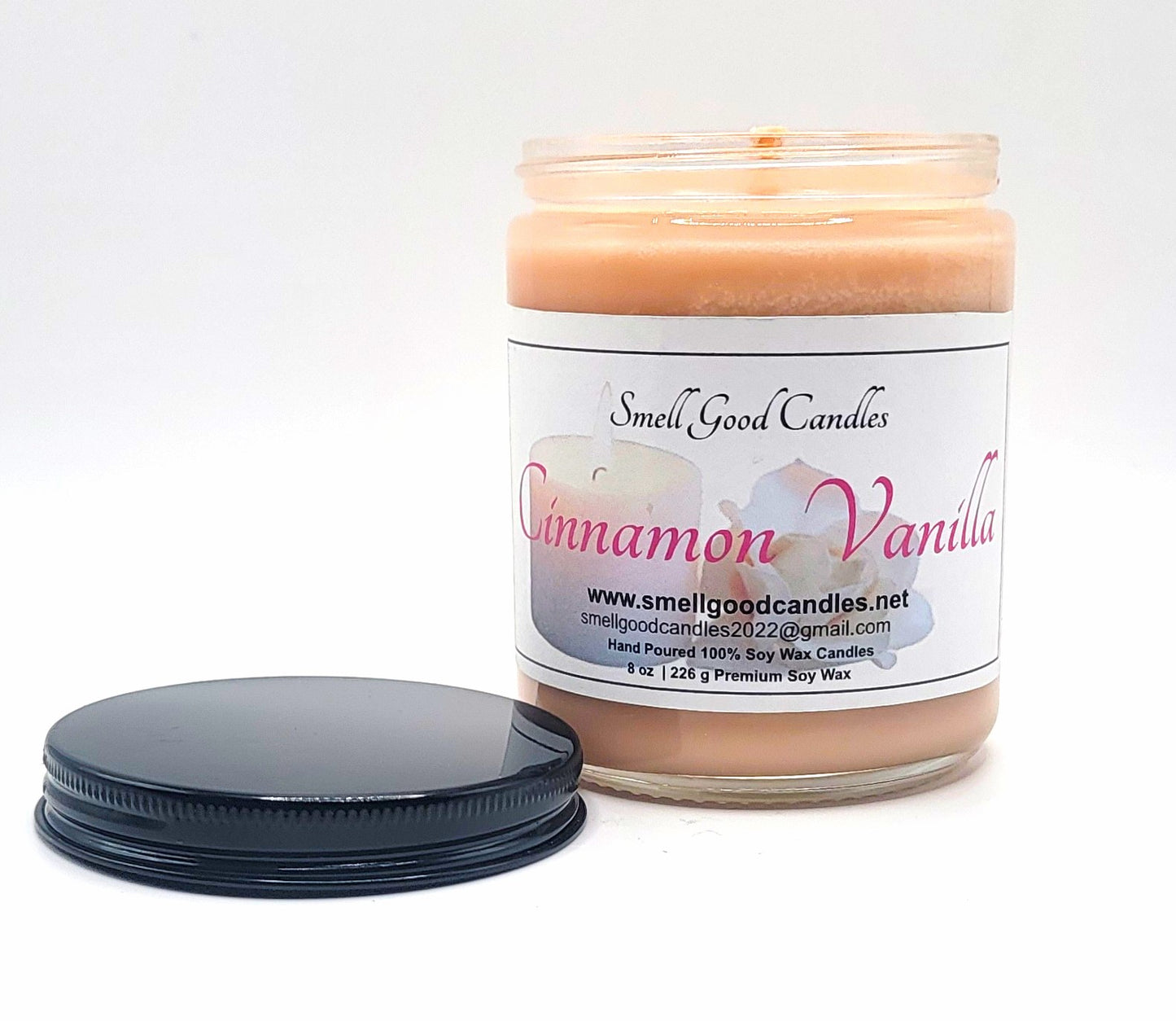 Cinnamon Vanilla 8oz Jar Scented Soy Wax Candle