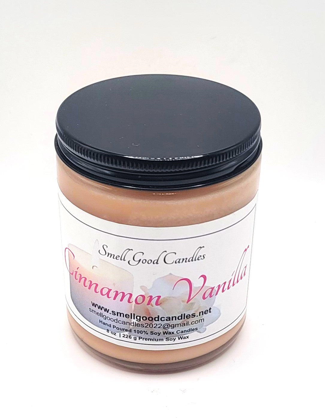 Cinnamon Vanilla 8oz Jar Scented Soy Wax Candle