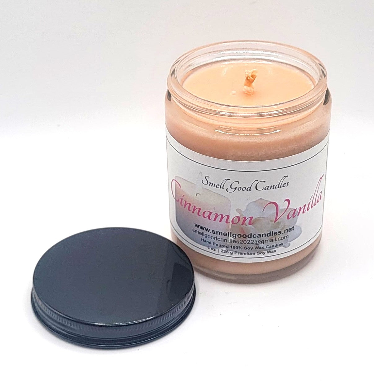 Cinnamon Vanilla 8oz Jar Scented Soy Wax Candle