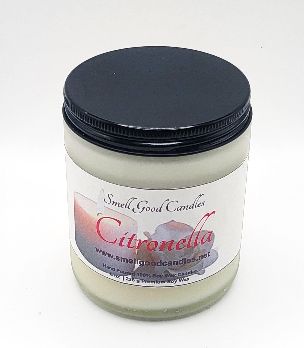 Citronella 8oz Jar Scented Soy Wax Candle - Top Closed