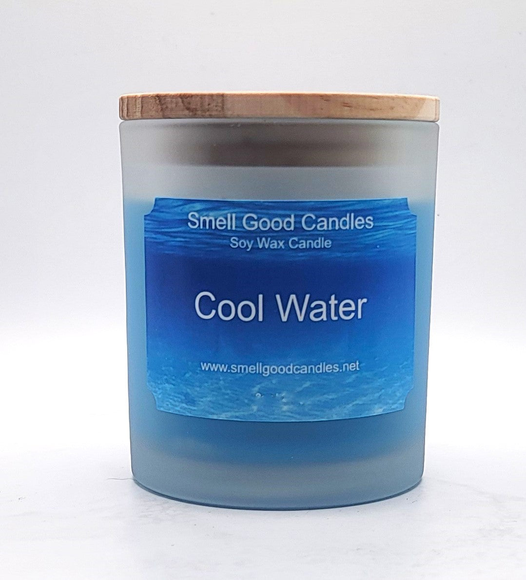 Cool Water 10oz Scented Soy Wax Candle - Front