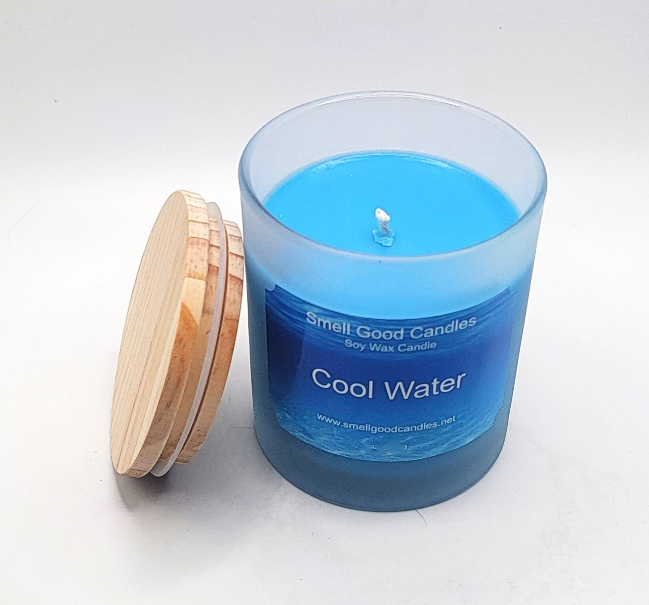 Cool Water 10oz Scented Soy Wax Candle - Top Open