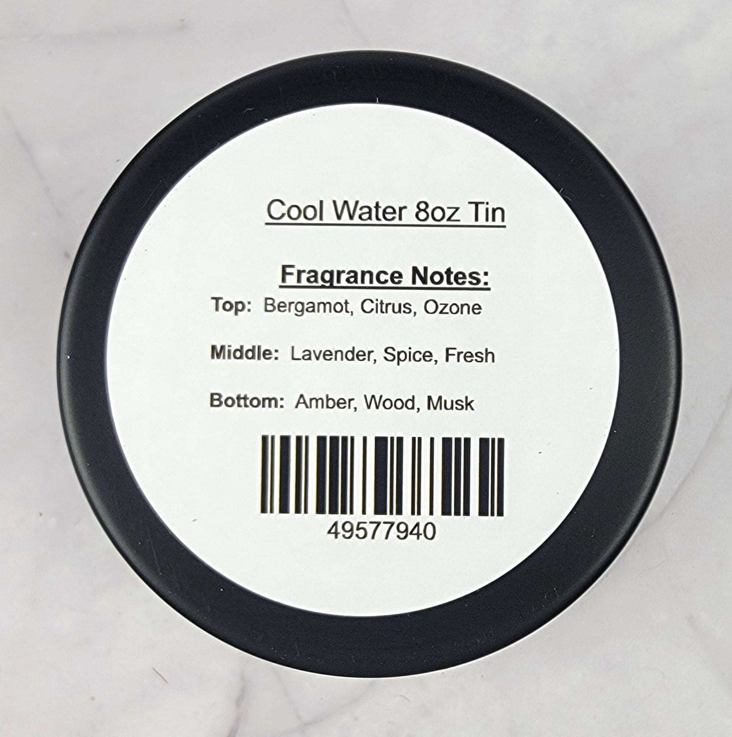 Cool Water 8oz Tin Scented Soy Wax Candle