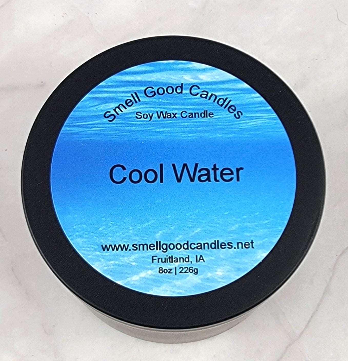 Cool Water 8oz Tin Scented Soy Wax Candle