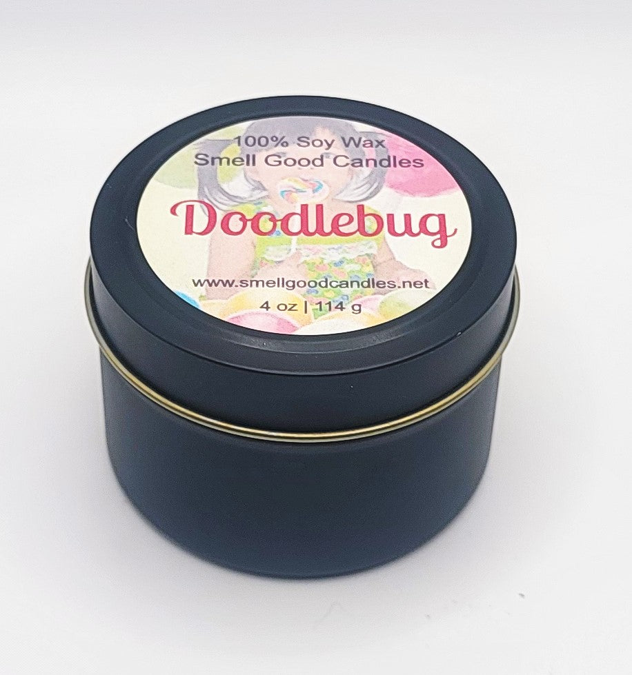 Doodlebug 4oz Tin Scented Soy Wax Candle - Top Closed