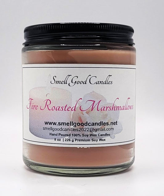 Fire Roasted Marshmallows 8oz Jar Scented Soy Wax Candle