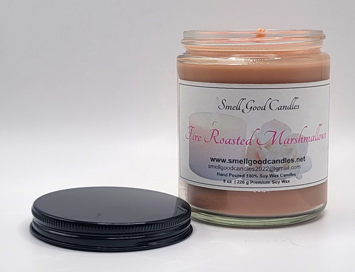 Fire Roasted Marshmallows 8oz Jar Scented Soy Wax Candle