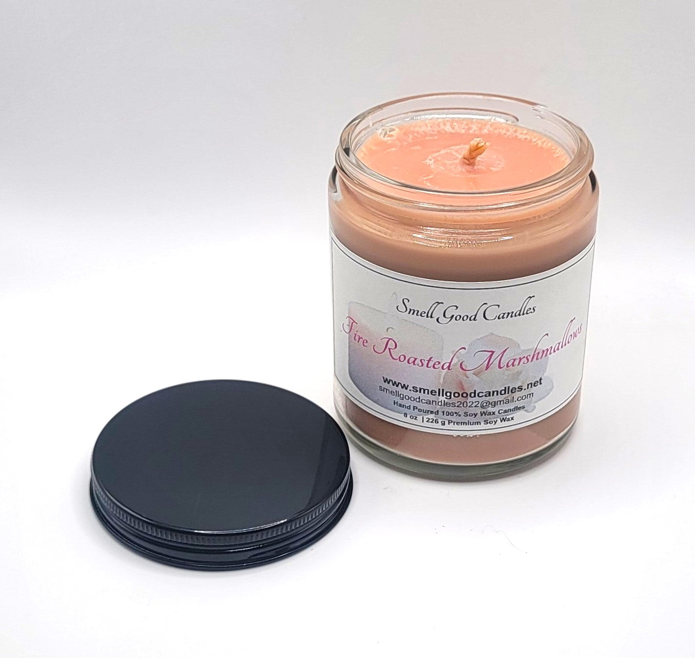 Fire Roasted Marshmallows 8oz Jar Scented Soy Wax Candle