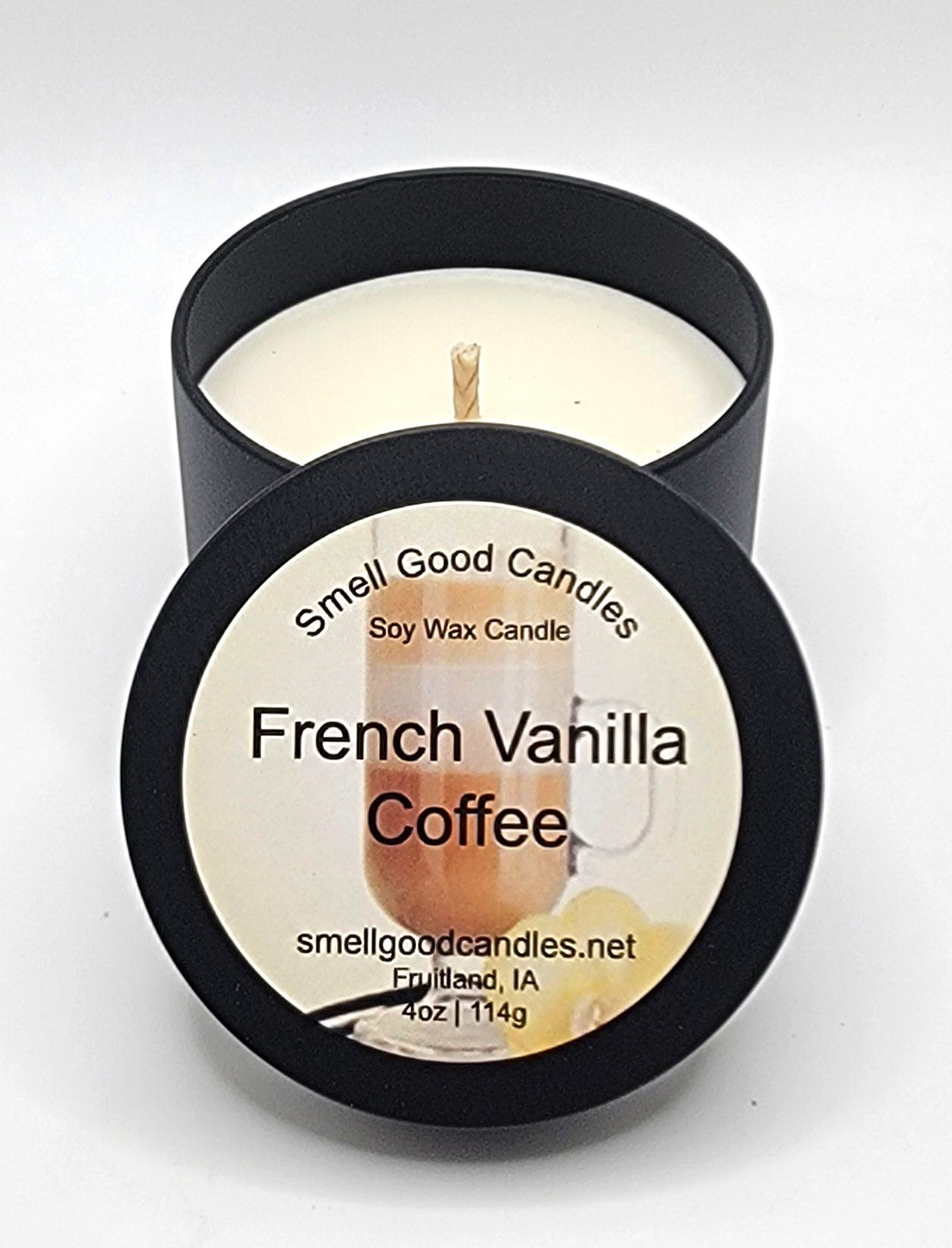 French Vanilla Coffee 4oz Tin Scented Soy Wax Candle