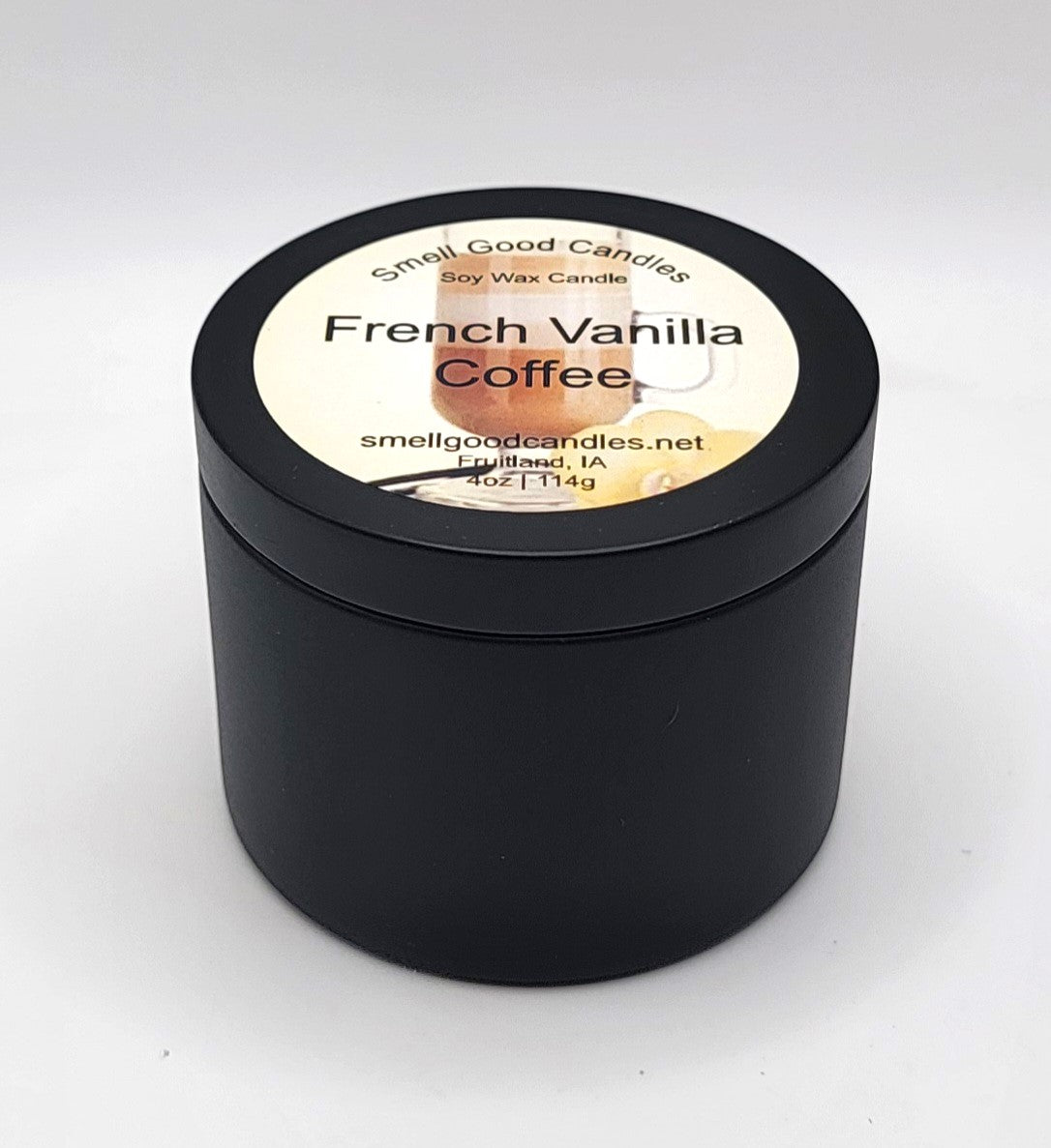 French Vanilla Coffee 4oz Tin Scented Soy Wax Candle