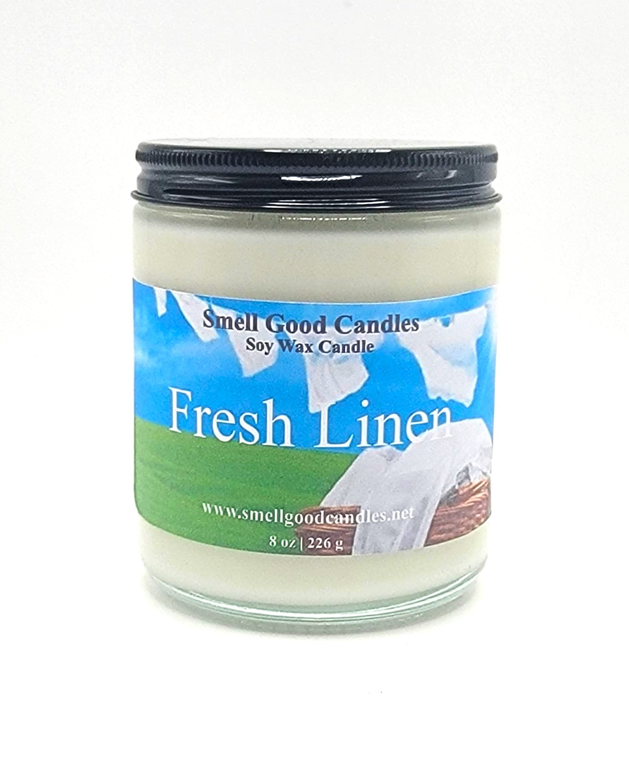 Fresh Linen 8oz Jar Scented Soy Wax Candle