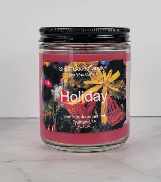 Holiday 8oz Jar Scented Soy Wax Candle