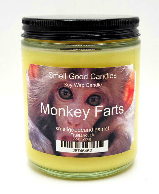 Monkey Farts 8oz Jar Scented Soy Wax Candle