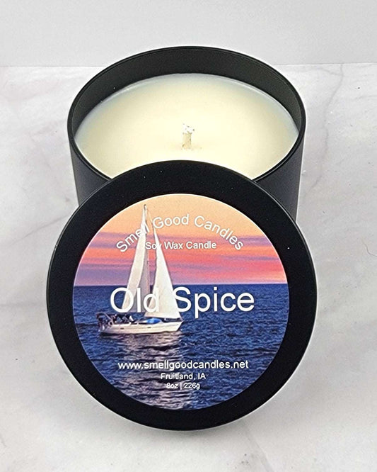 Old Spice 8oz Tin Scented Soy Wax Candle