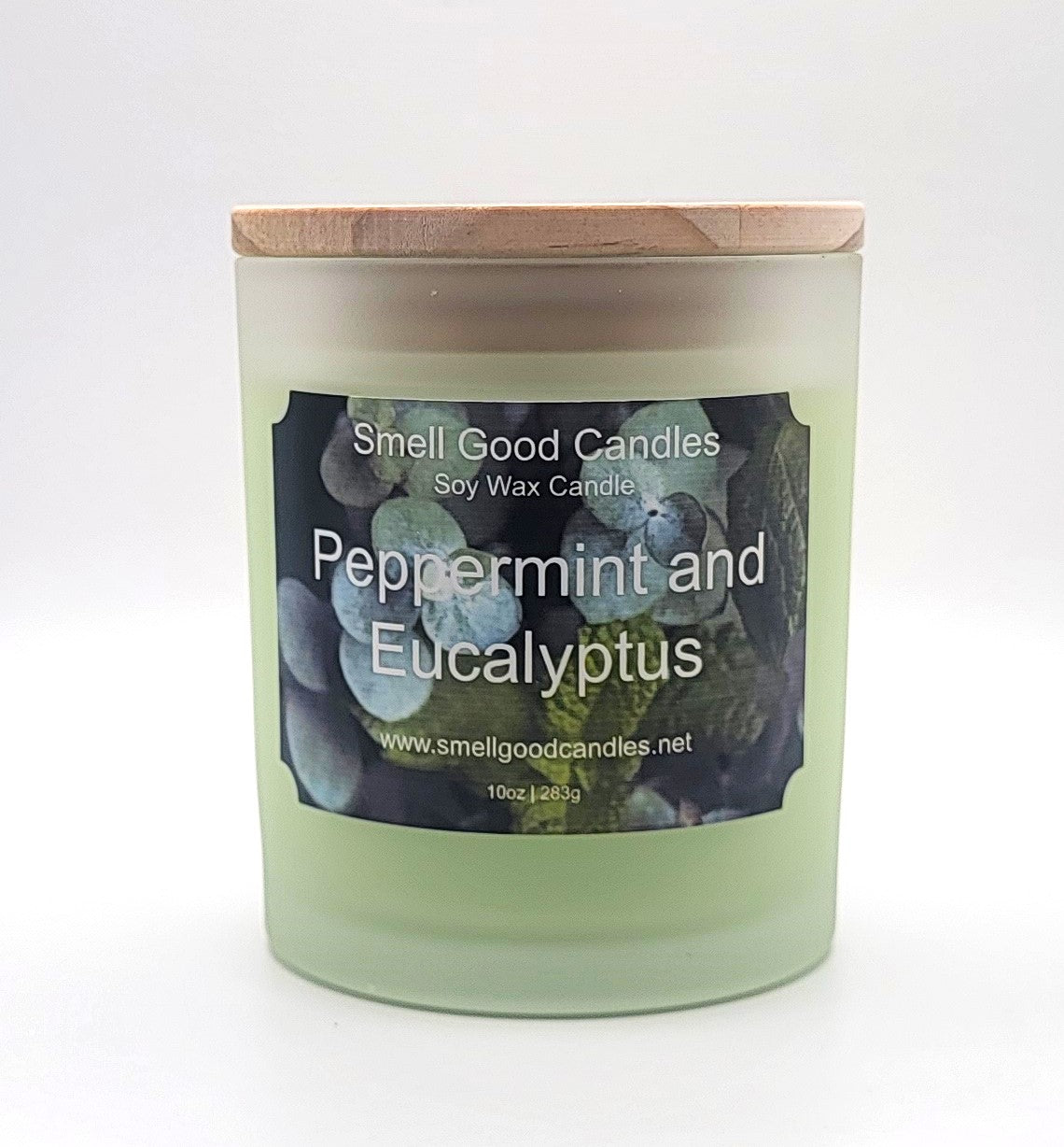 Peppermint and Eucalyptus 10oz Scented Soy Wax Candle