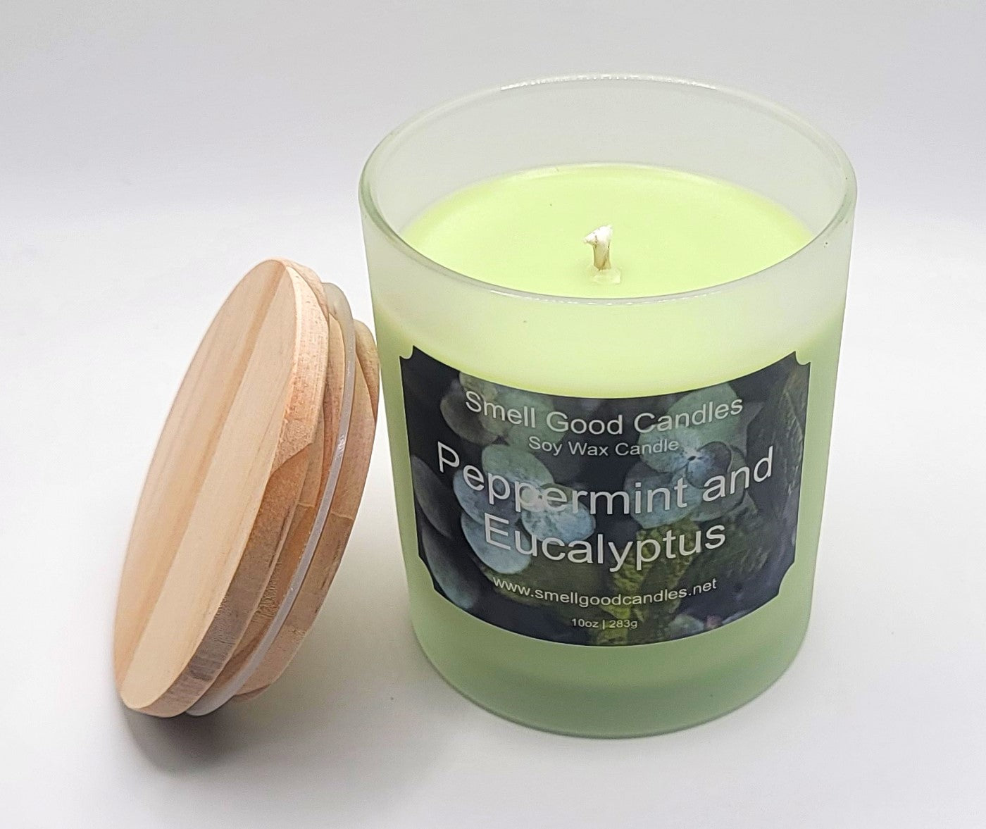 Peppermint and Eucalyptus 10oz Scented Soy Wax Candle