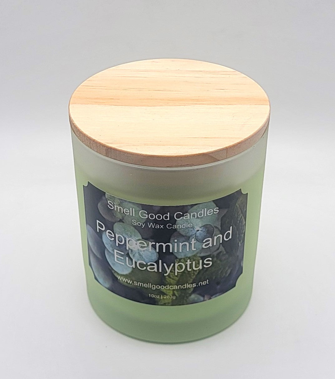 Peppermint and Eucalyptus 10oz Scented Soy Wax Candle