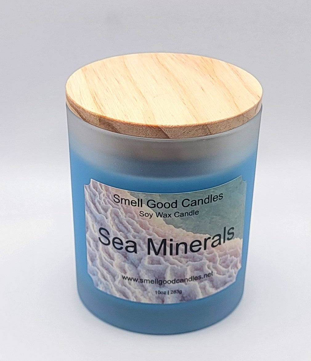 Sea Minerals 10oz Scented Soy Wax Candle - Top Closed