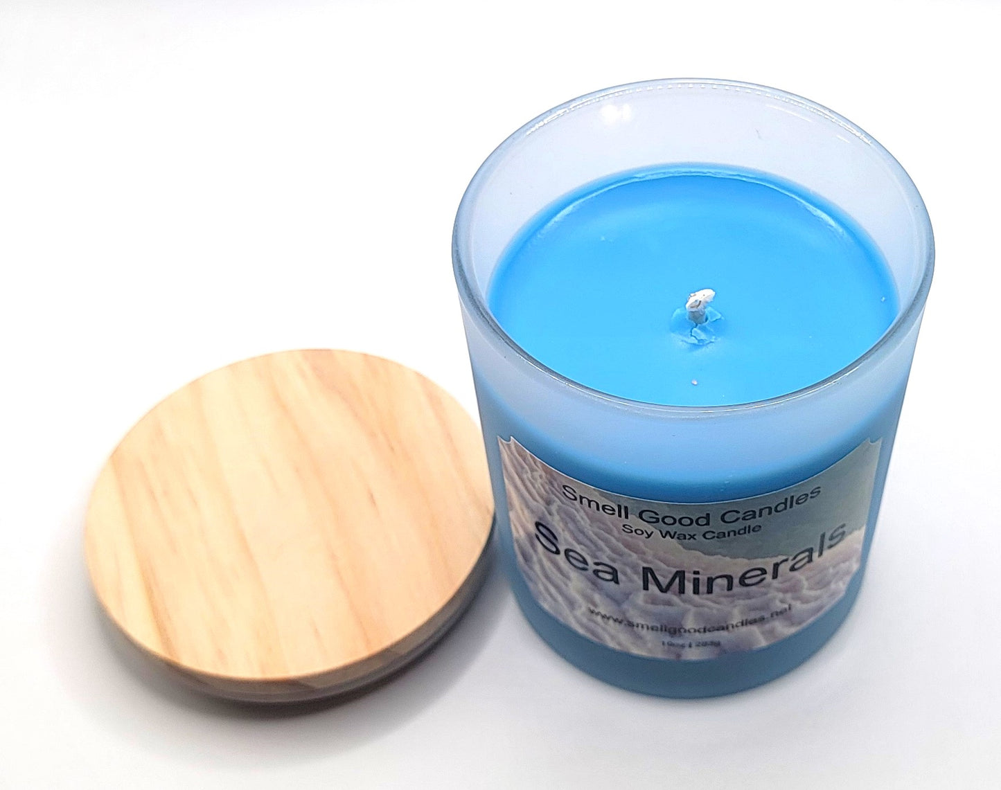 Sea Minerals 10oz Scented Soy Wax Candle - Top Open