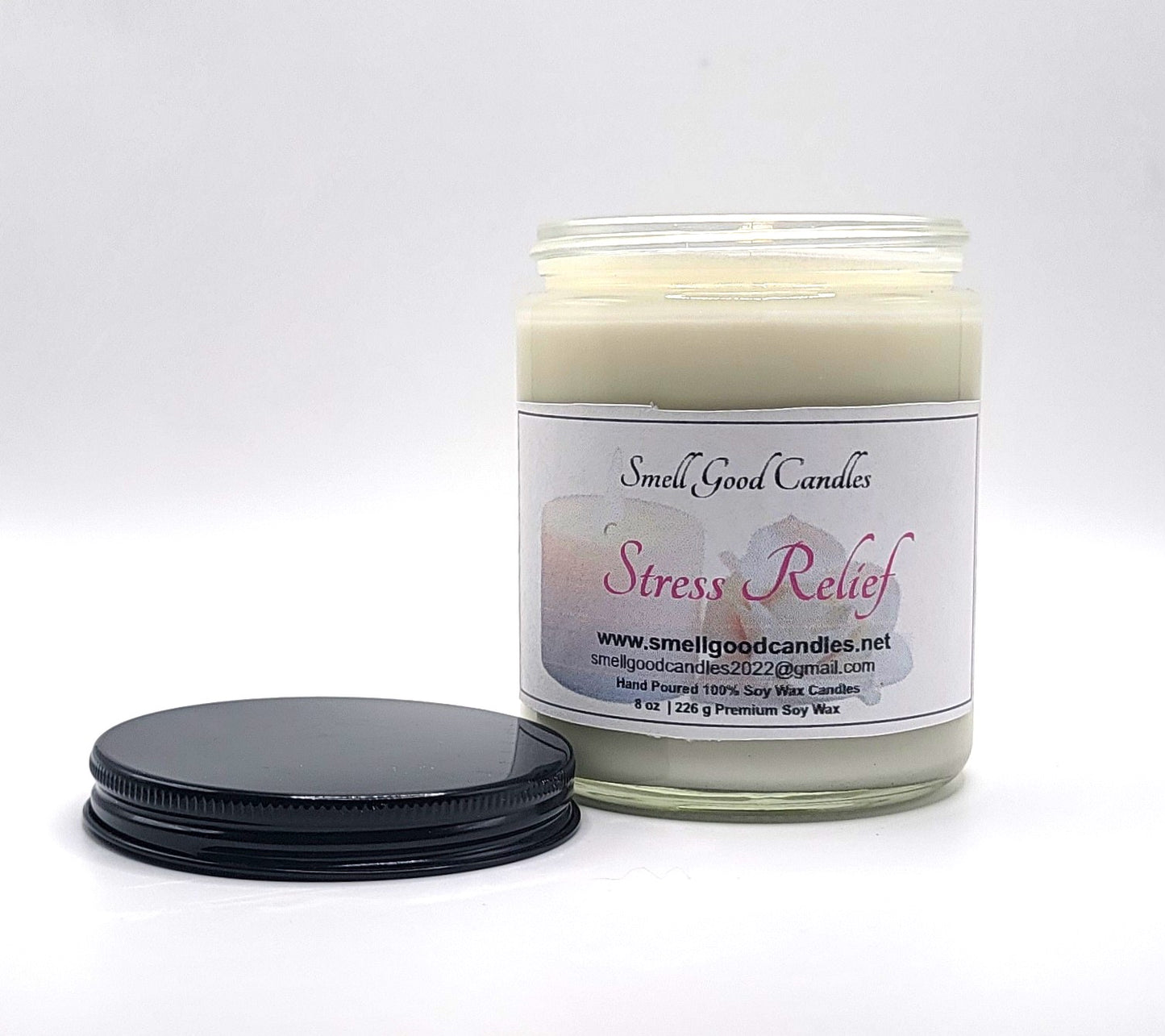 Stress Relief 8oz Jar Scented Soy Wax Candle