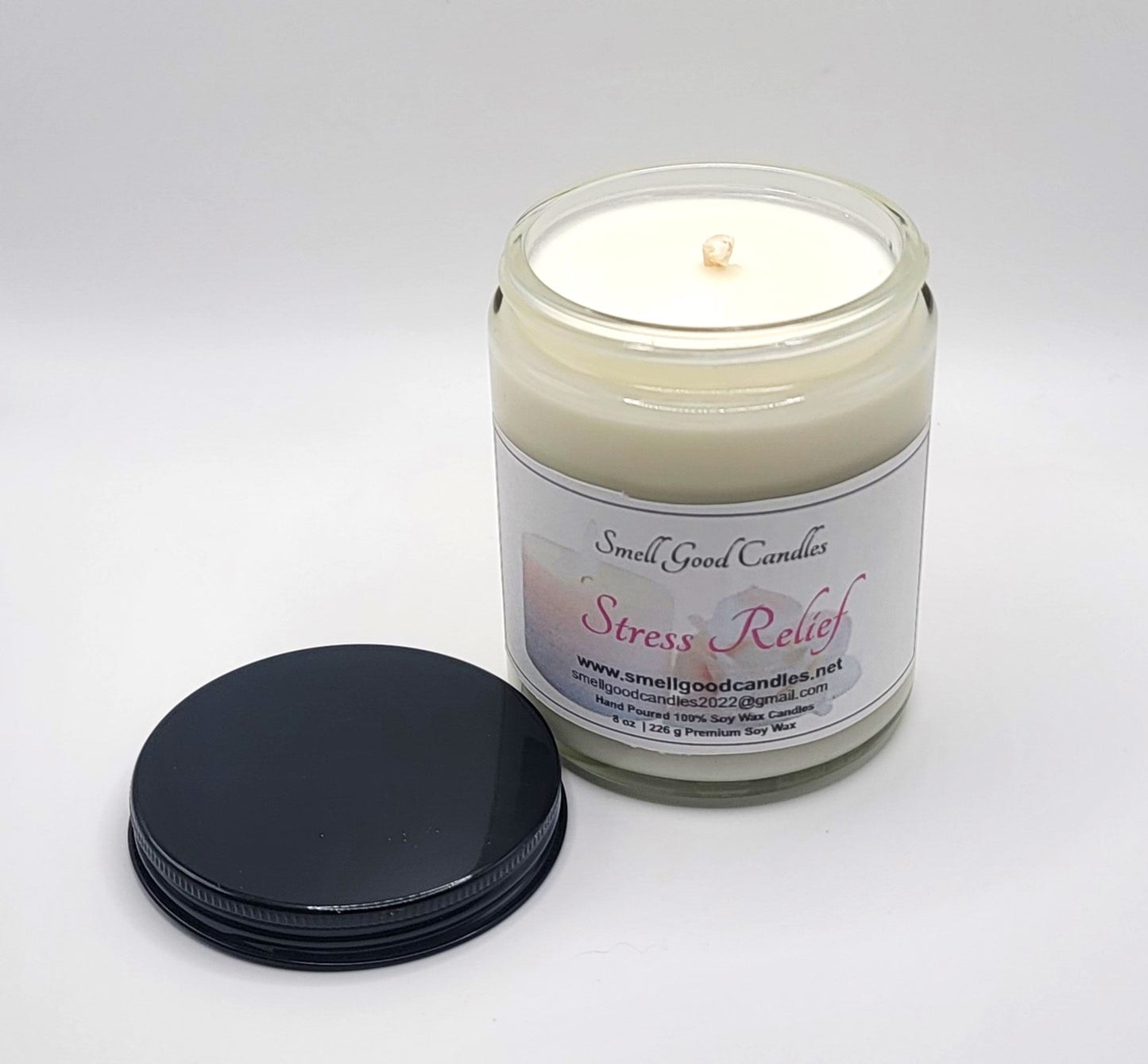 Stress Relief 8oz Jar Scented Soy Wax Candle