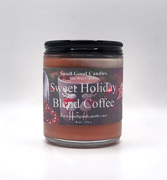 Sweet Holiday Blend Coffee 8oz Jar Scented Soy Wax Candle