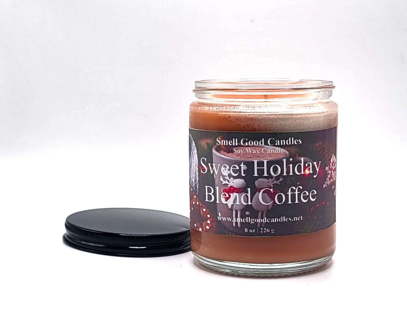 Sweet Holiday Blend Coffee 8oz Jar Scented Soy Wax Candle