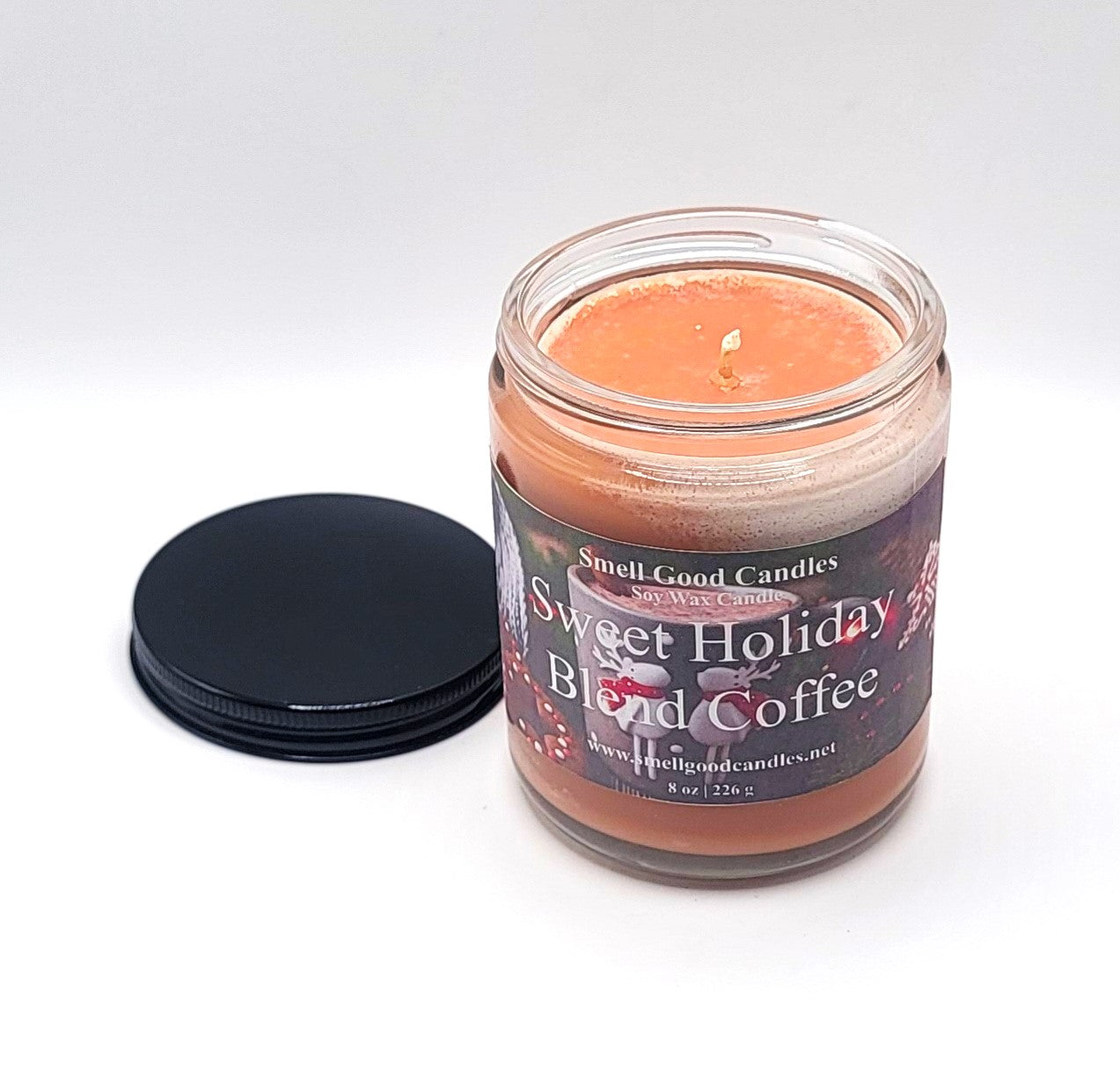 Sweet Holiday Blend Coffee 8oz Jar Scented Soy Wax Candle