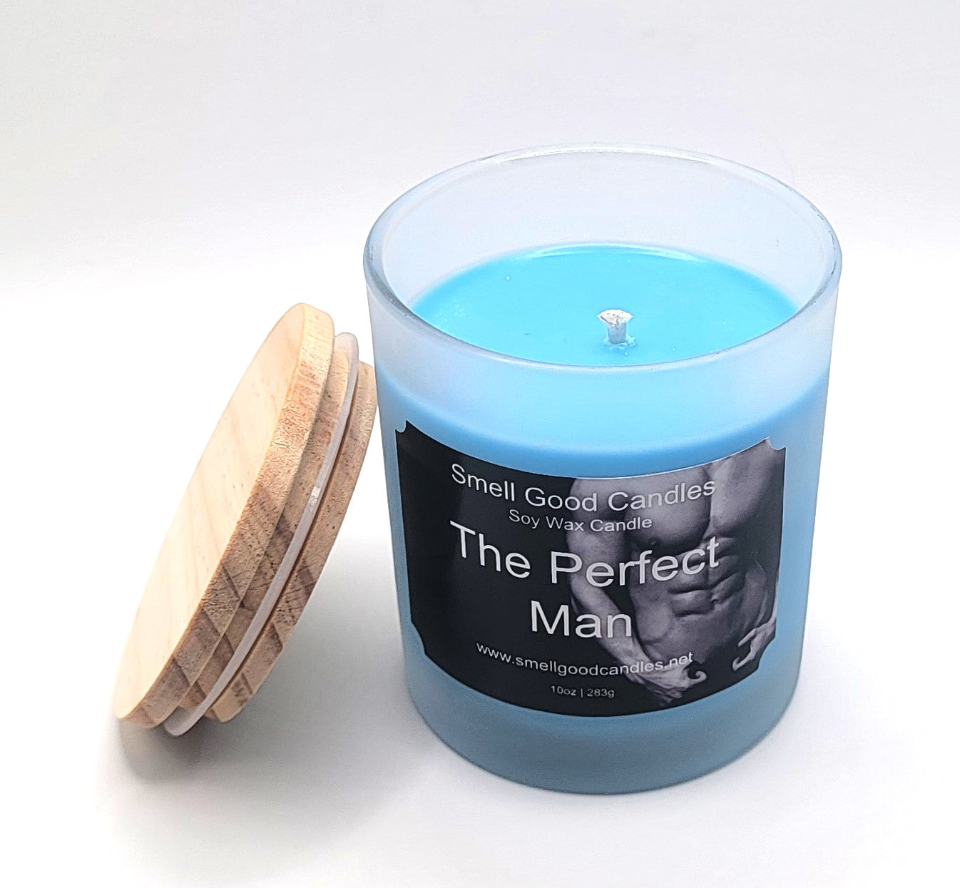 The Perfect Man 10oz Scented Soy Wax Candle - Front Open