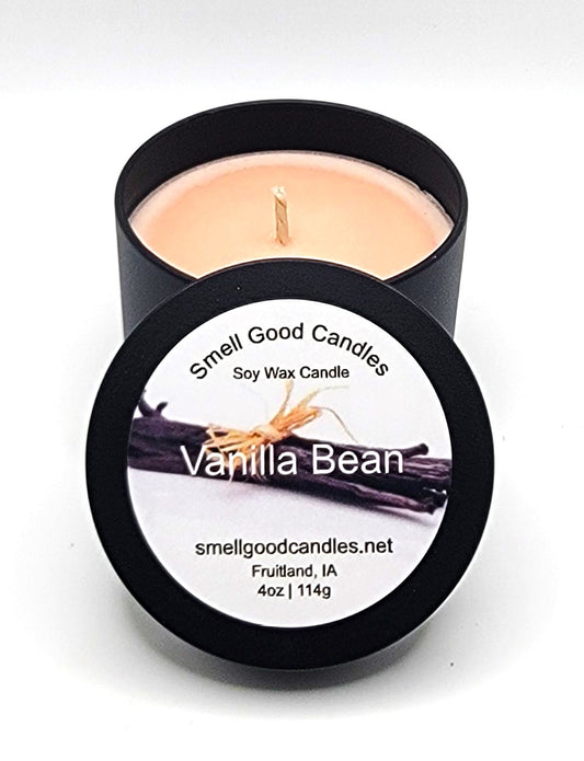 Vanilla Bean 4oz Tin Scented Soy Wax Candle