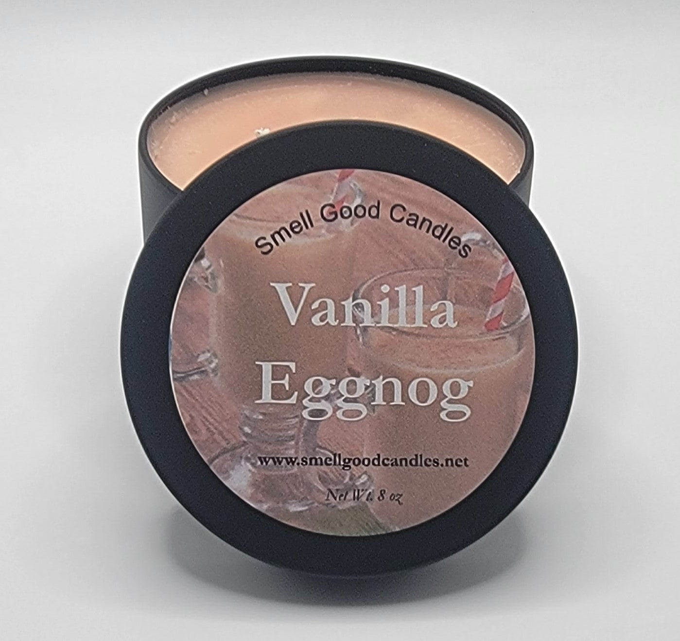 Vanilla Eggnog 8oz Double Wick Tin Scented Soy Wax Candle