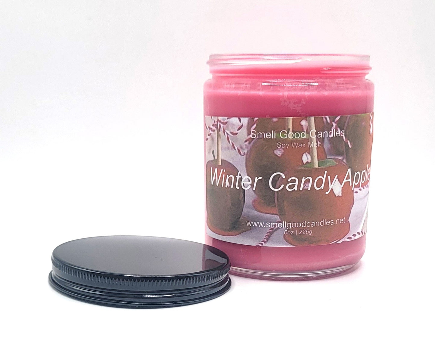 Winter Candy Apple 8oz Jar Scented Soy Wax Candle